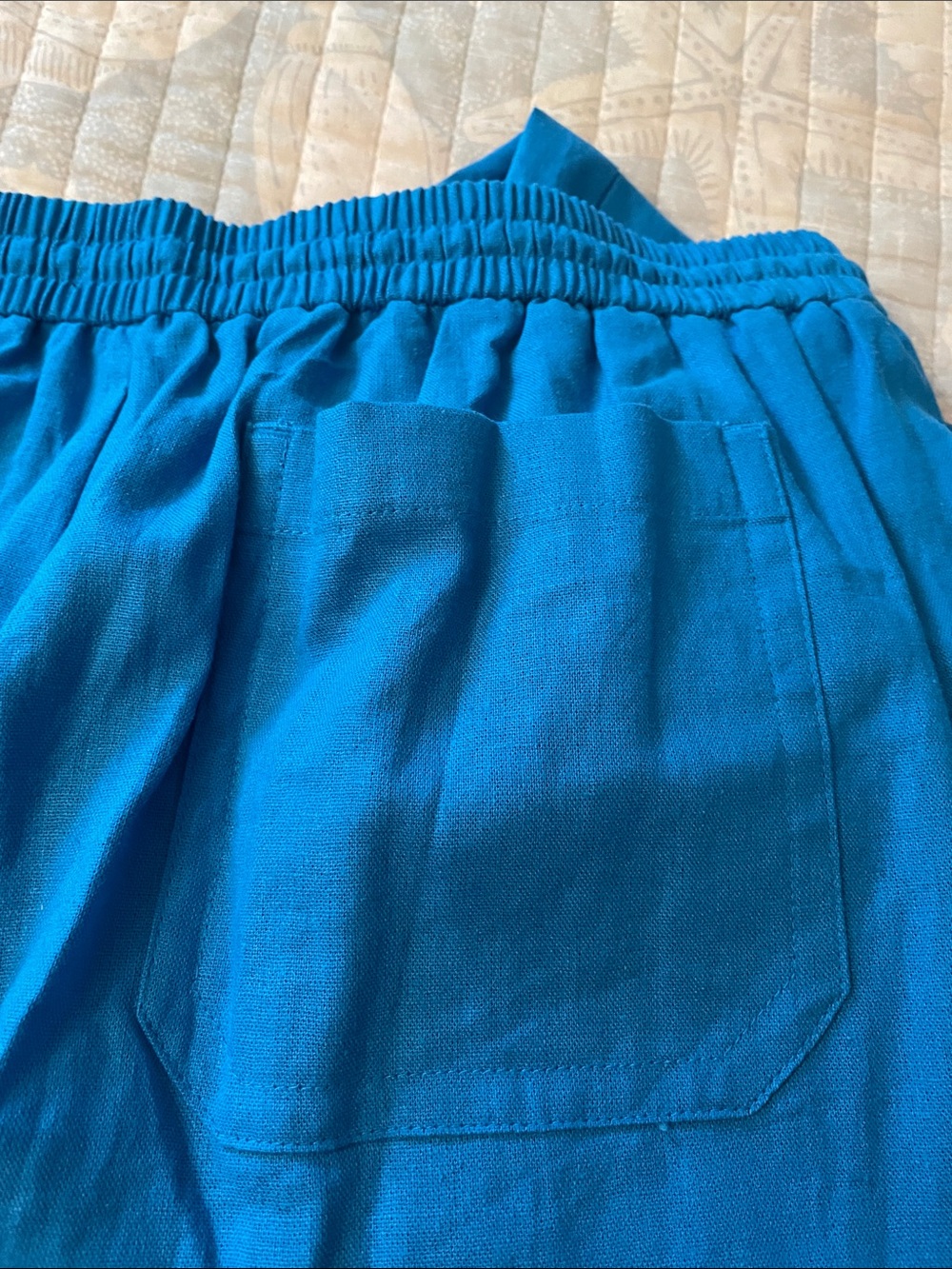 Simply Vera Vera Wang Bright Royal Blue High-Rise Linen Pull-On Pants - Picture 16 of 16